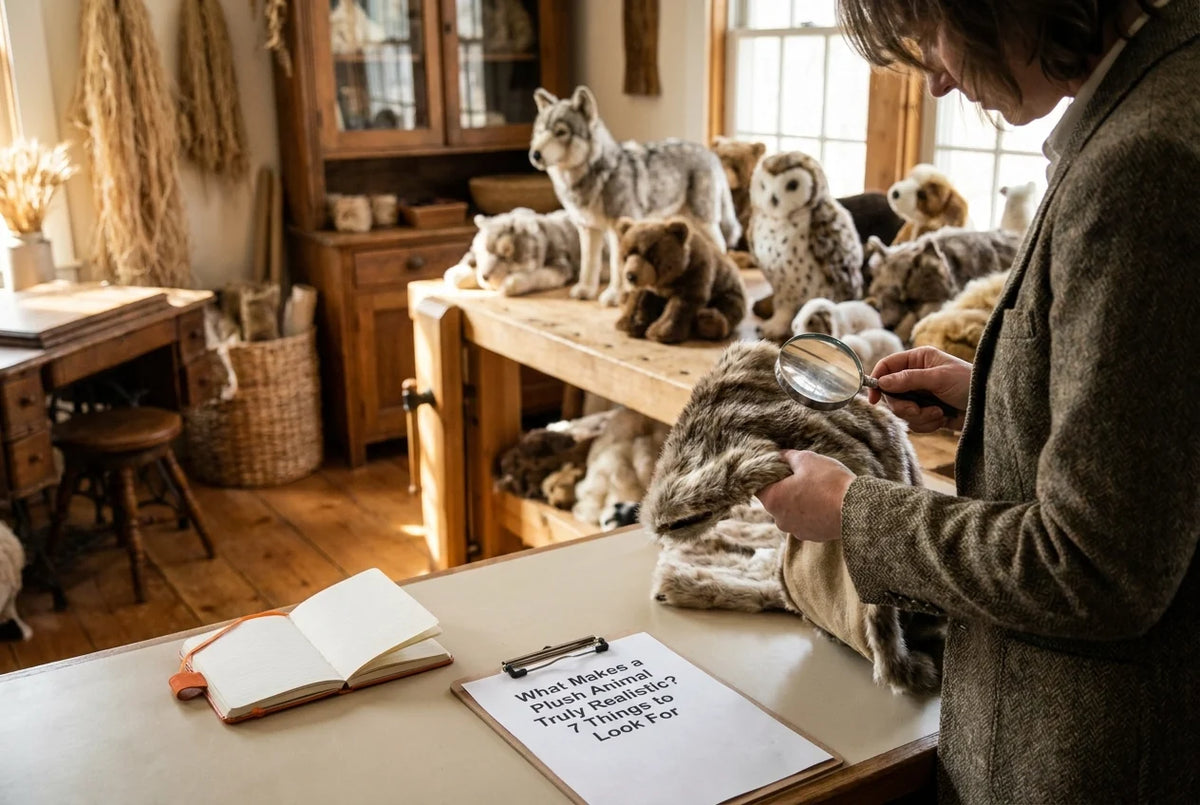 Professional header image for list-based article: What Makes a Plush Animal Truly Realistic? 7 Things to Lo...