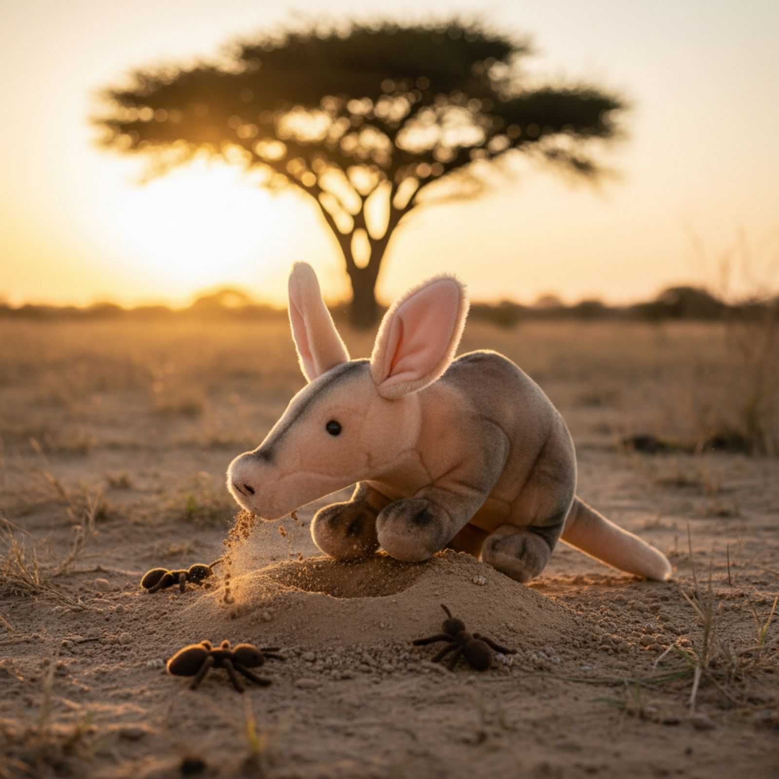 Aardvark a handmade realistic soft stuffed plush toy with airbrushed details.