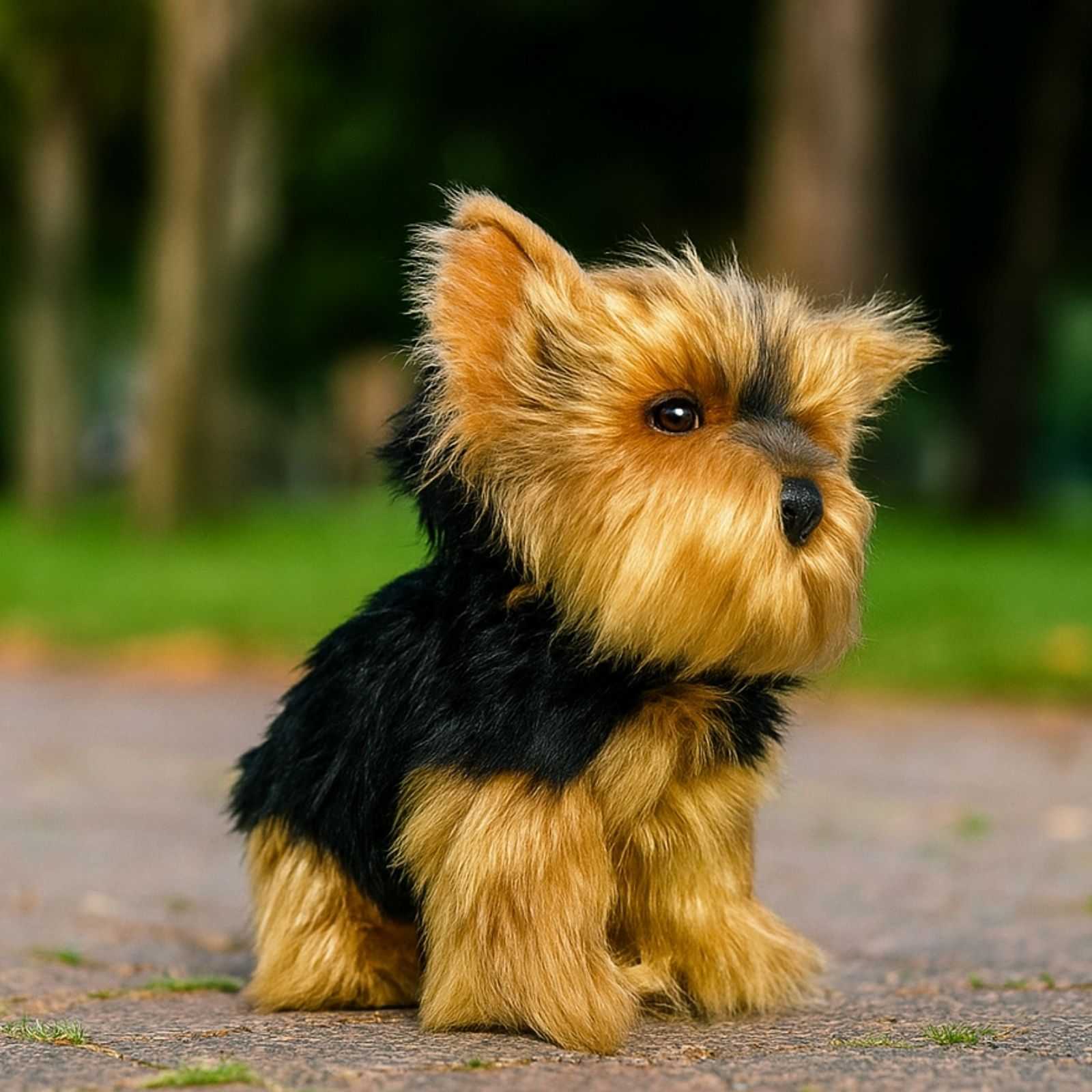 a really cute small Australian Yorkshire Terrier plush toy