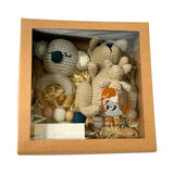 Aussie baby shower gift box with knitted koala and bear toys