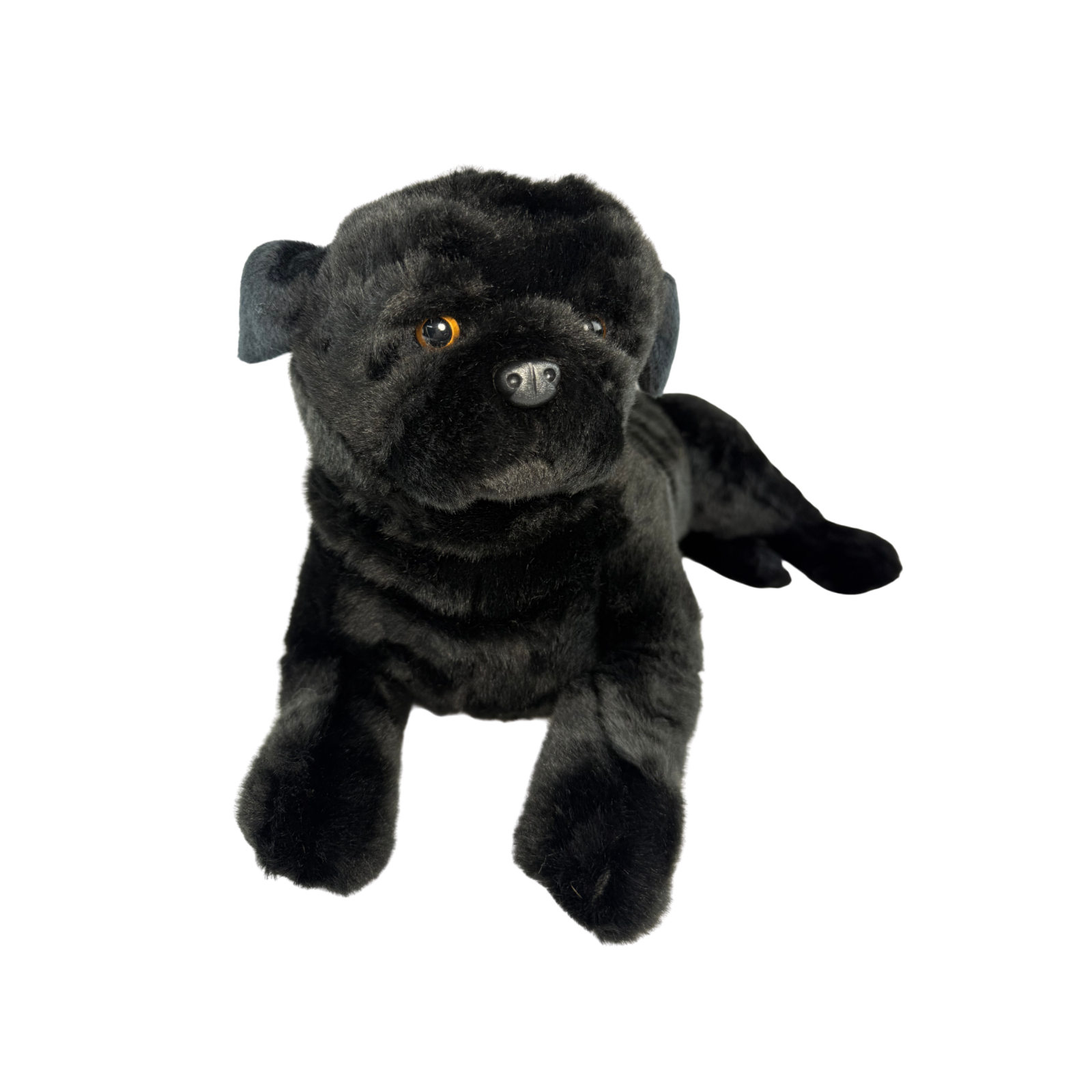 Bandit Pug 44cm lying, black – Bocchetta Plush Toys