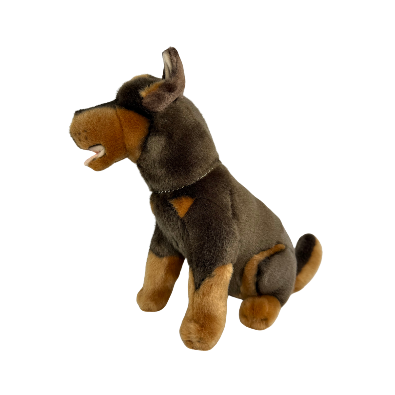 red and tan Australian kelpie plush toy