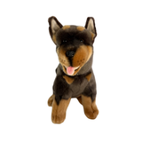 red and tan Australian kelpie plush toy