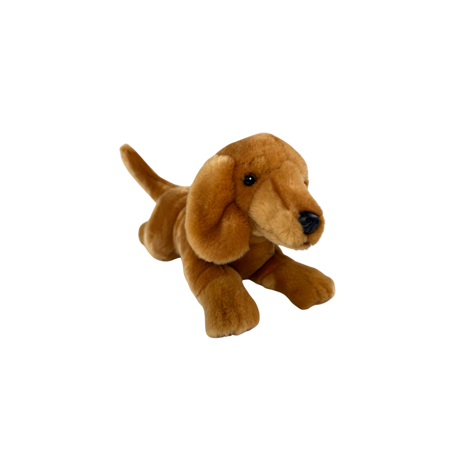 red or brown dachshund puppy plush toy