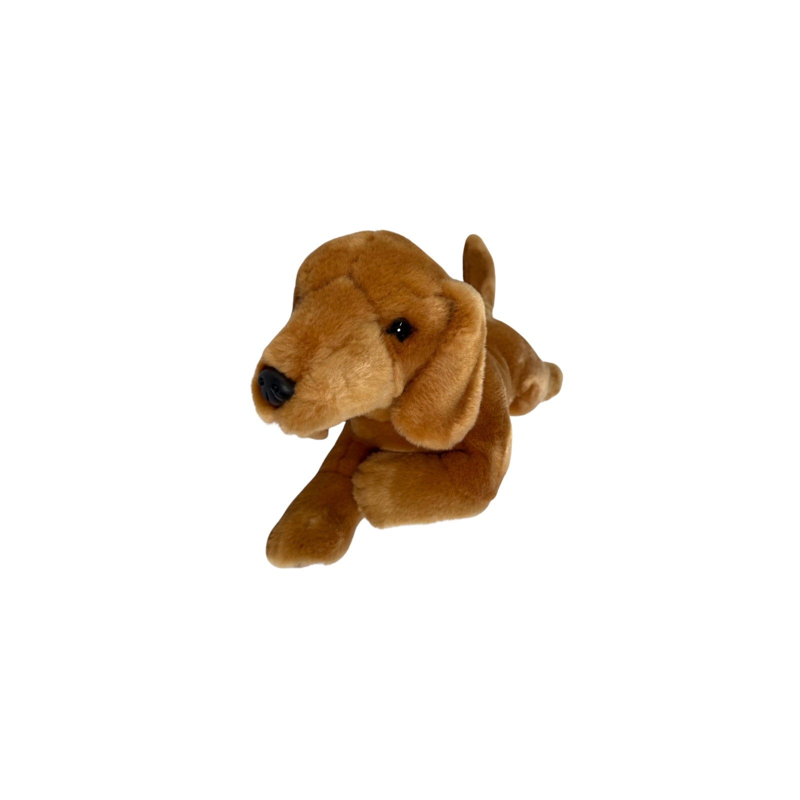 red or brown dachshund puppy plush toy