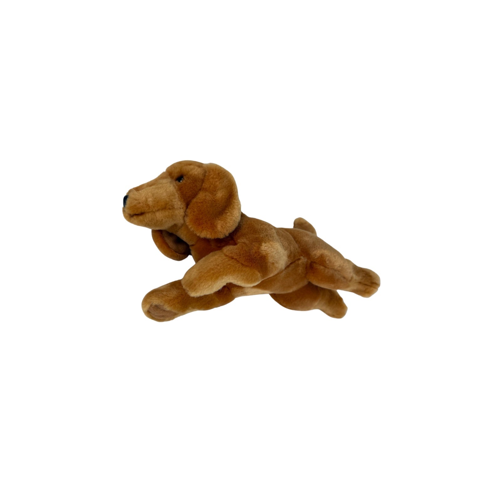 red or brown dachshund puppy plush toy