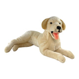 cream Labrador stuffed plush toy in a lying position