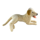 cream Labrador stuffed plush toy in a lying position