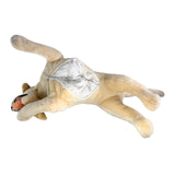 cream Labrador stuffed plush toy in a lying position