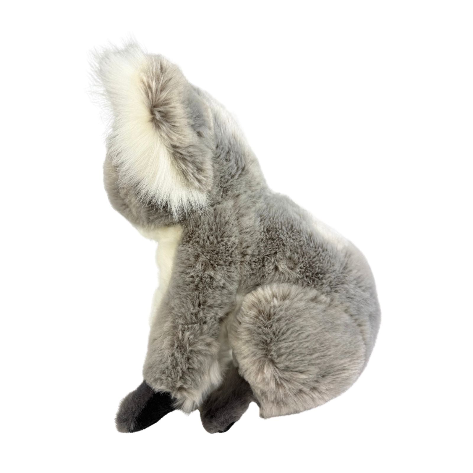 Plush toy resembling a koala on a white background