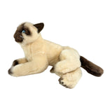 Siamese cat and is a realistic soft plush toy