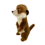 a realistic small-size stuffed Meerkat soft toy in a standing position.