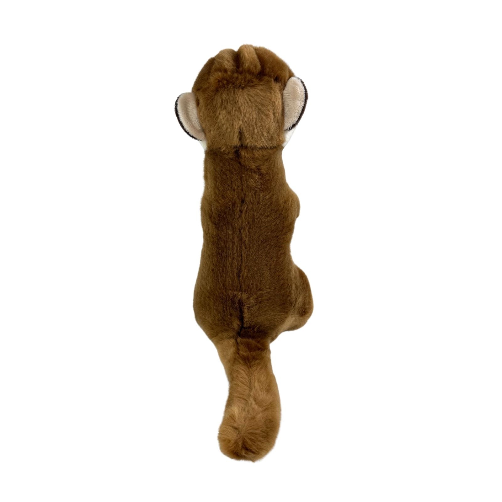 a realistic small-size stuffed Meerkat soft toy in a standing position.