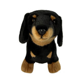 handcrafted plush black and tan Dachshund dog toy