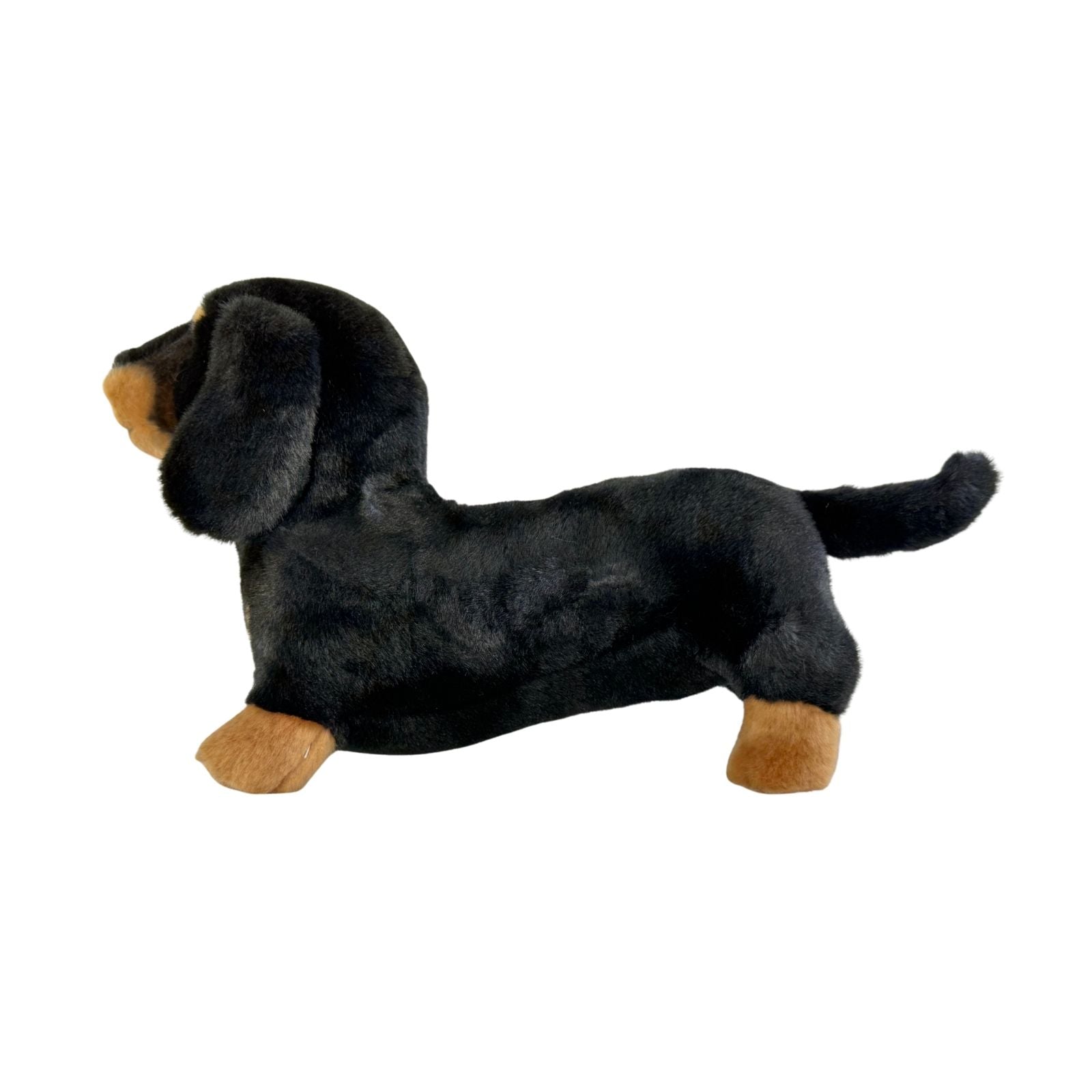 handcrafted plush black and tan Dachshund dog toy