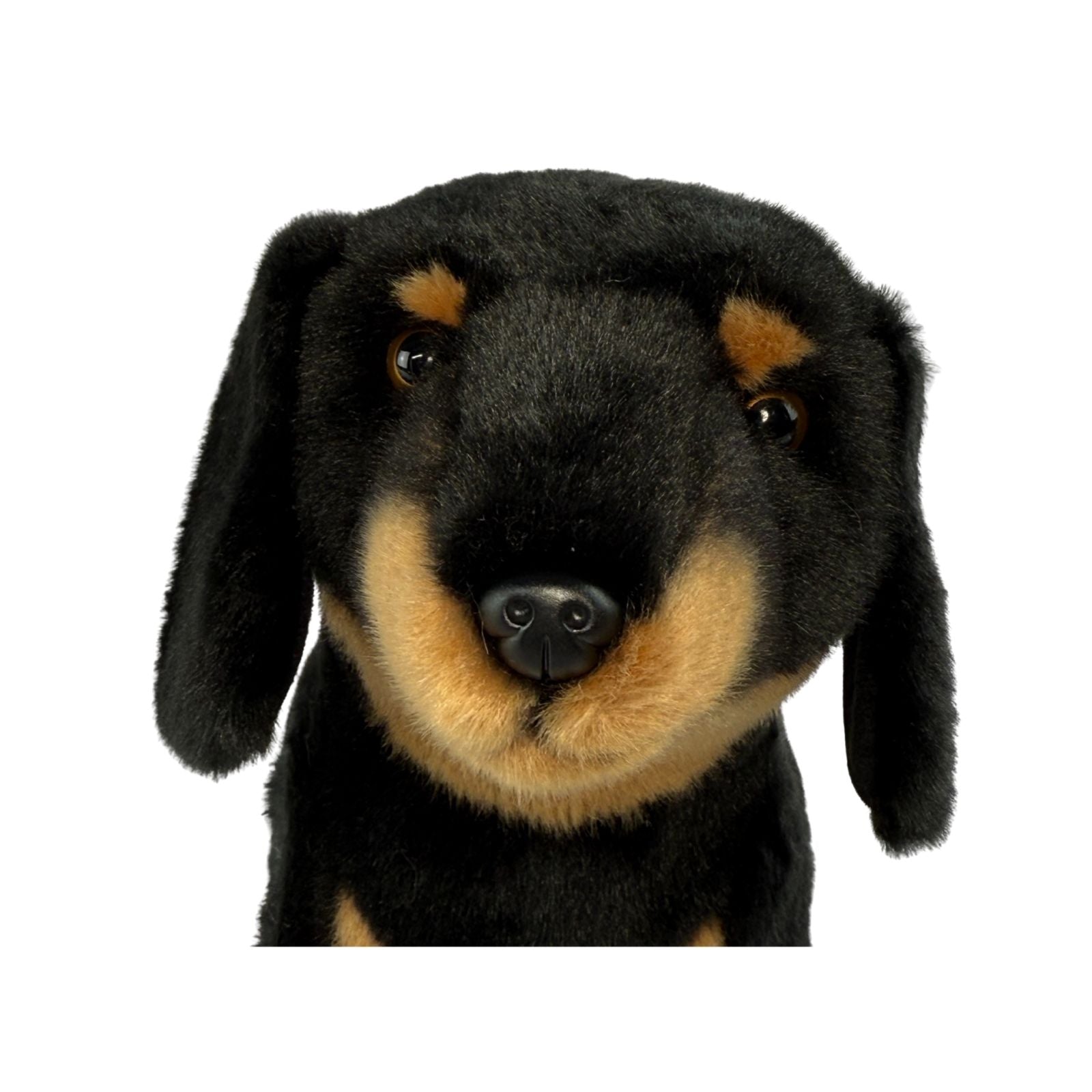 handcrafted plush black and tan Dachshund dog toy