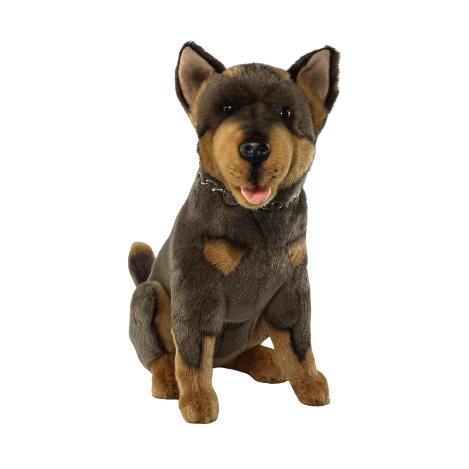 red and tan Australian Kelpie handmade and airbrushed plush toy