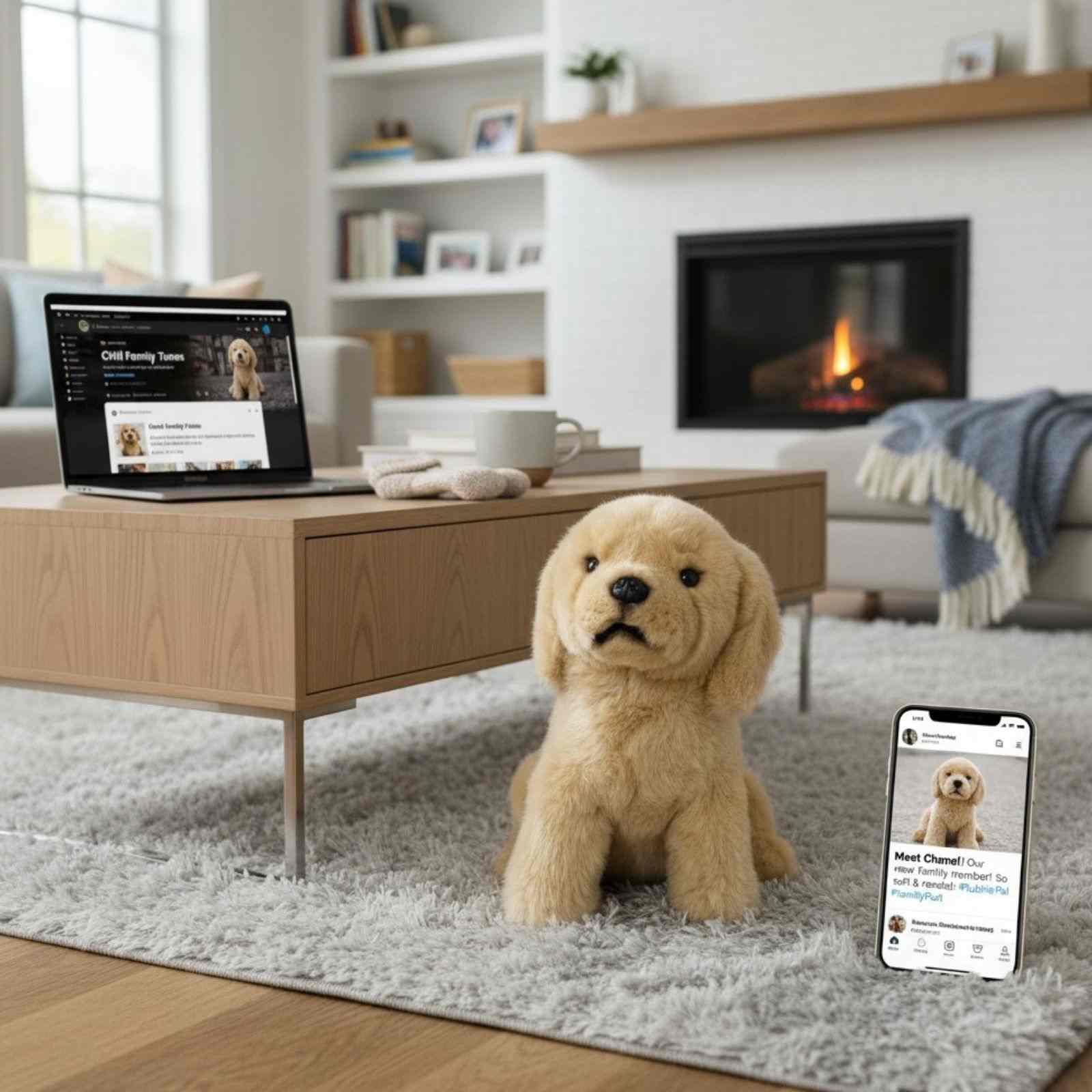 Chanel realistic Golden Retriever plush toy with soft fur