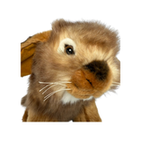 Front view of Cinnamon realistic Lop Eared Rabbit plush toy