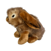 Rear view of Cinnamon realistic Lop Eared Rabbit plush toy