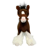 Front view of Clyde realistic mini Clydesdale Horse plush