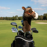 Clydesdale Horse plush golf club headcover on golf course
