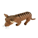 Plush toy of a Tasmanian Tiger on a white background