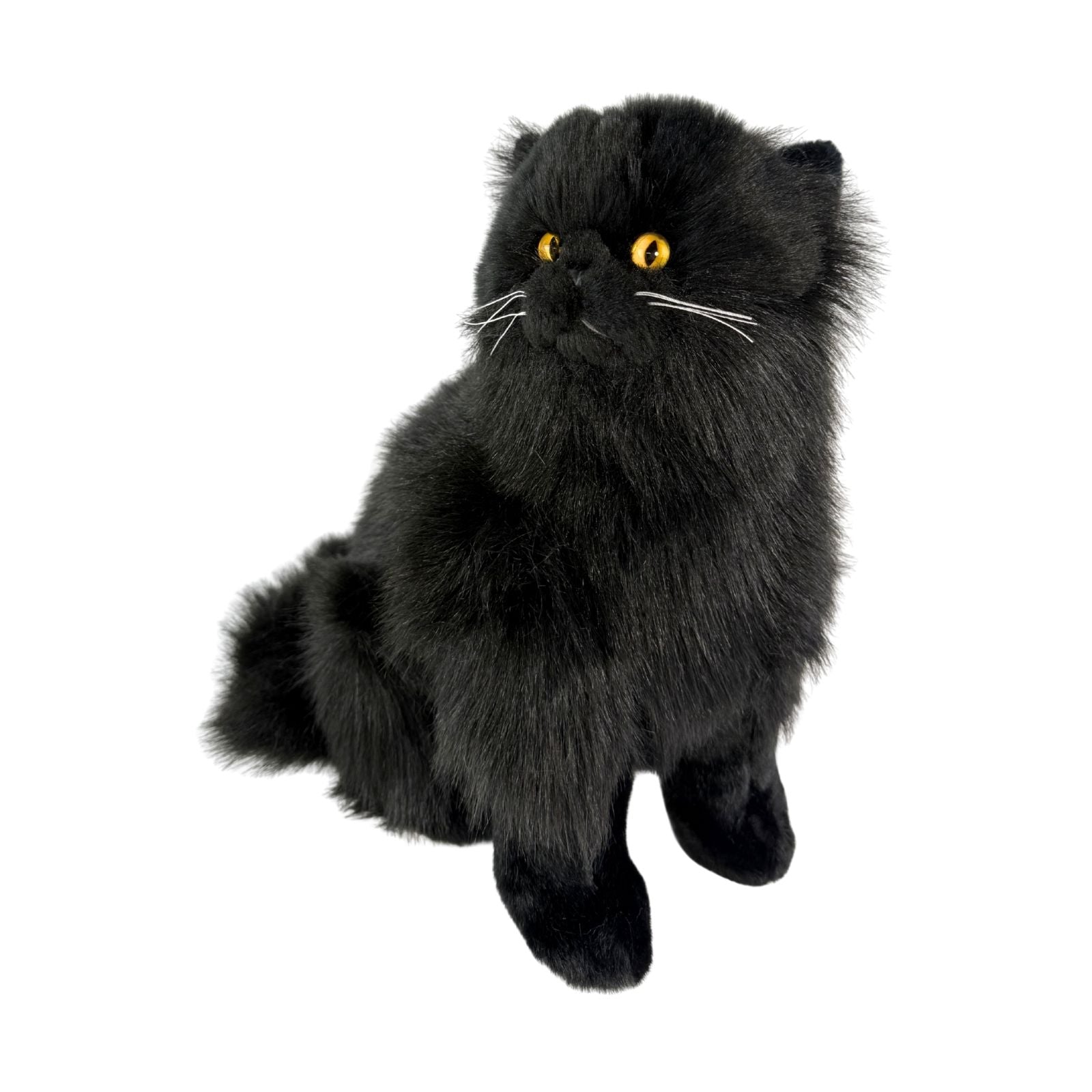 Crystal black Persian cat plush toy front view