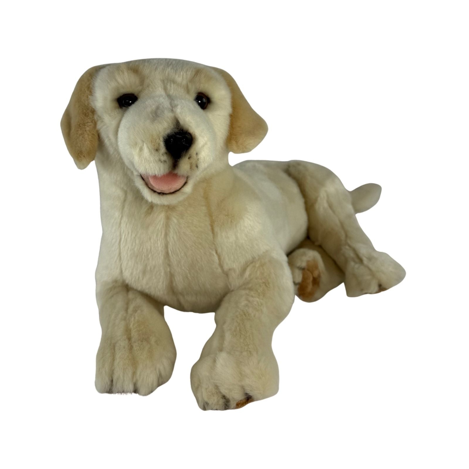 Daisy cream Labrador plush toy dog sitting front view