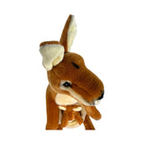 Plush toy deer head on a white background