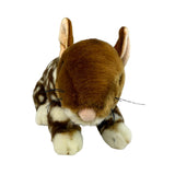 Plush toy resembling a Eastern quoll on a white background