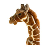 Side view of Elliot giraffe plush toy