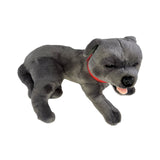 Lying grey Staffy dog plush toy