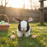 Rabbit plush toy outdoors