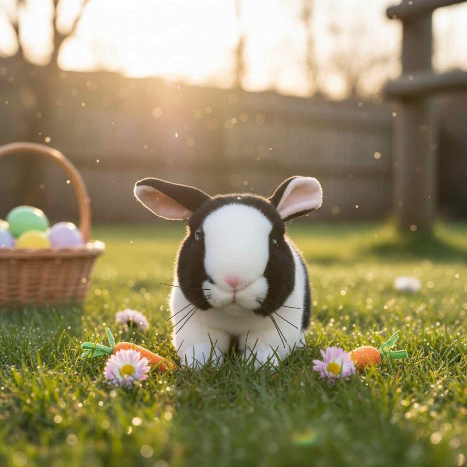 Rabbit plush toy outdoors