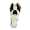 French Bulldog plush golf club headcover in black and white.