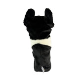 French Bulldog plush golf club headcover back view.