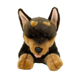 Close-up front view of Kelpie plush dog toy