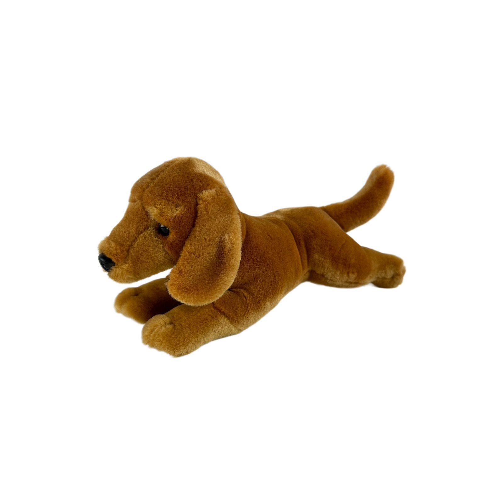 red or brown dachshund puppy plush toy