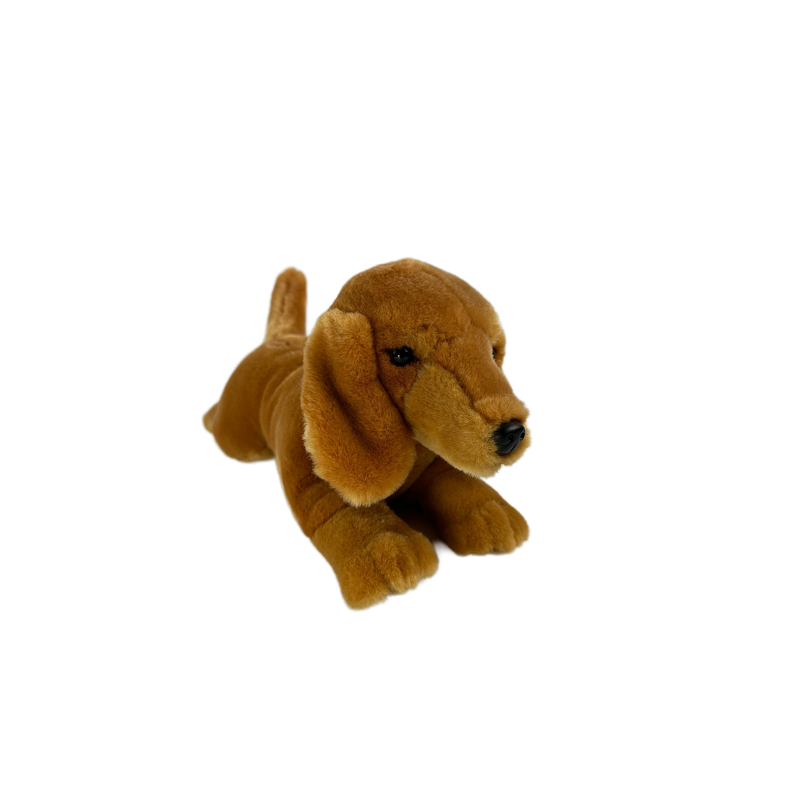 red or brown dachshund puppy plush toy