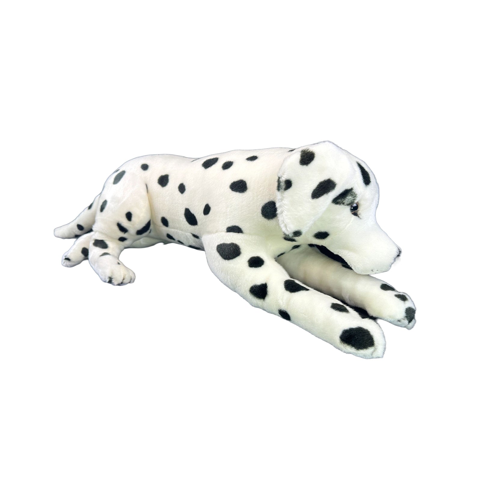 Denzel Dalmatian plush toy dog lying full body view
