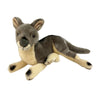 Plush toy kangaroo on a white background