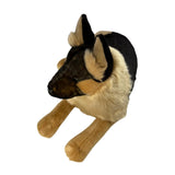 Kaiser German Shepherd plush toy lying