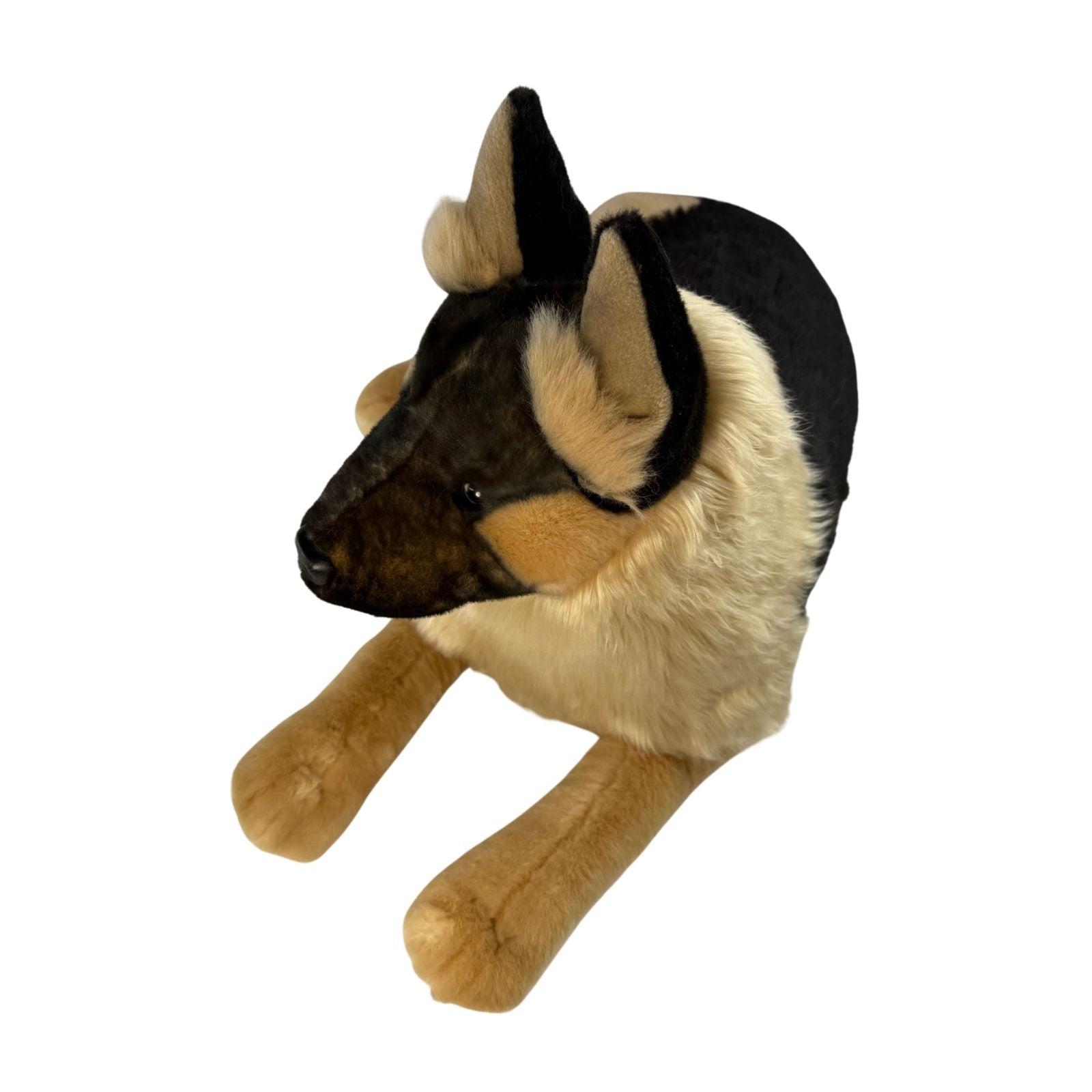 Kaiser German Shepherd plush toy lying