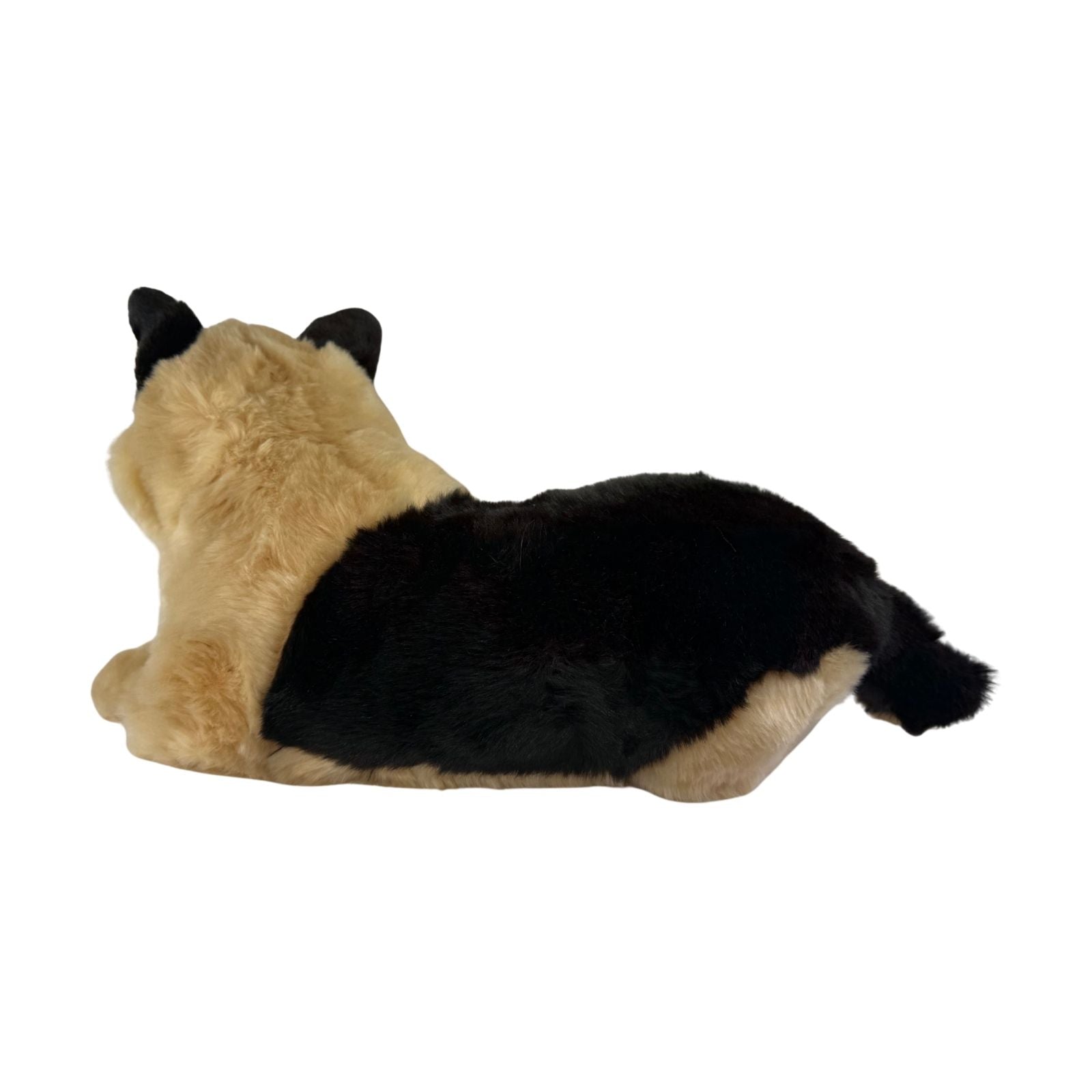 King German Shepherd plush lying back view
