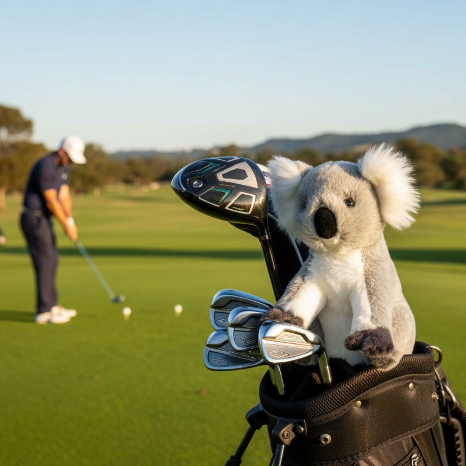 Koala golf cover plush on a golf