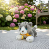 Leila Norwegian Grey kitten plush outdoors