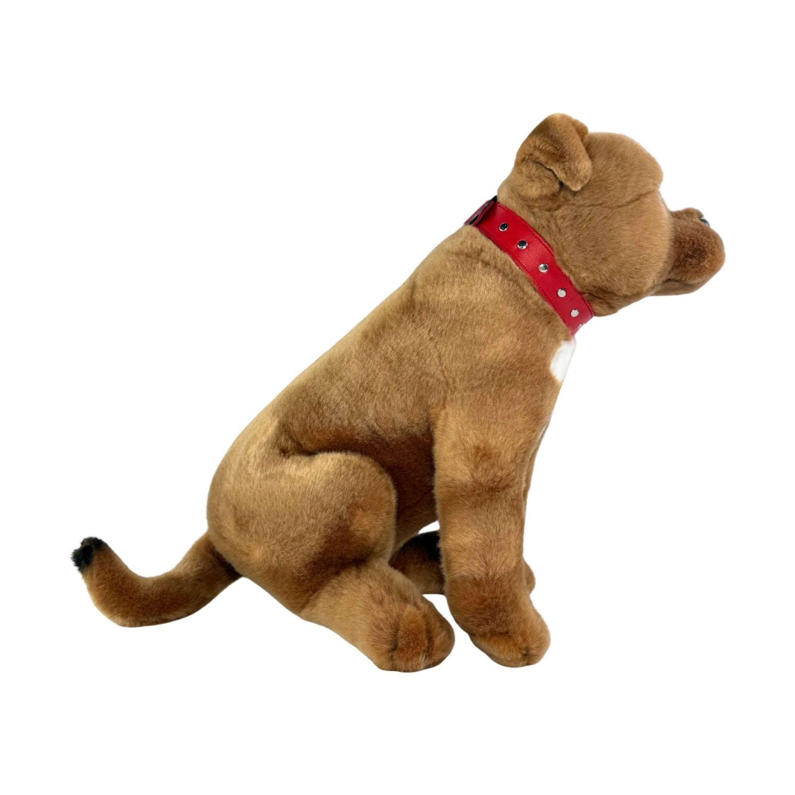 Lester Staffy plush toy sitting side view