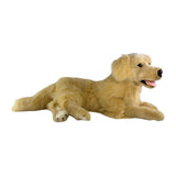Luna Golden Retriever plush with satin pocket lying side view