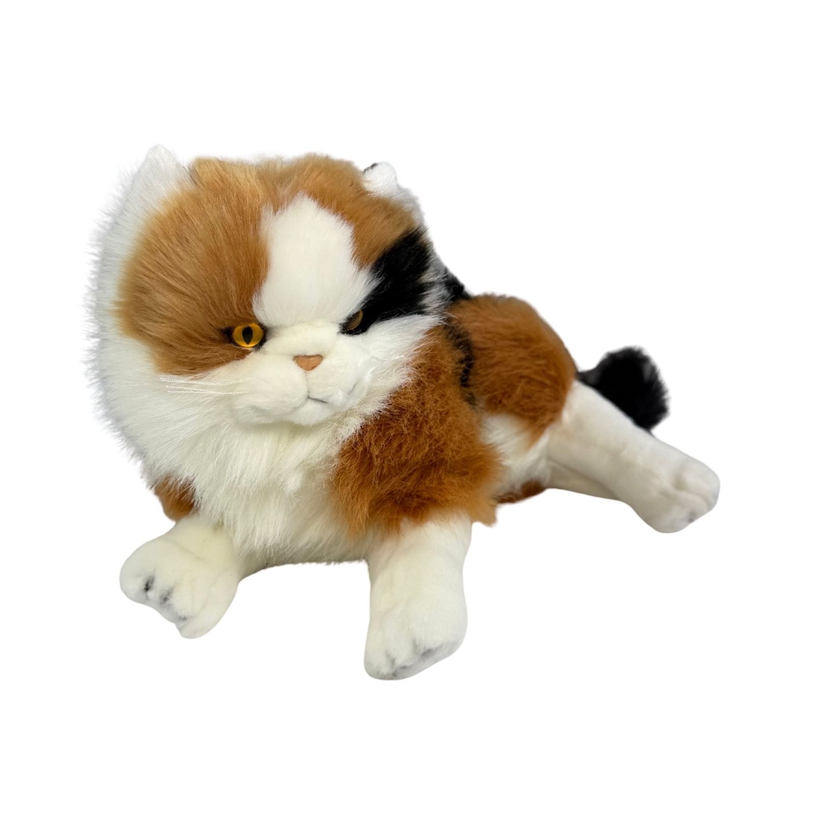 Marmalade Calico cat plush lying